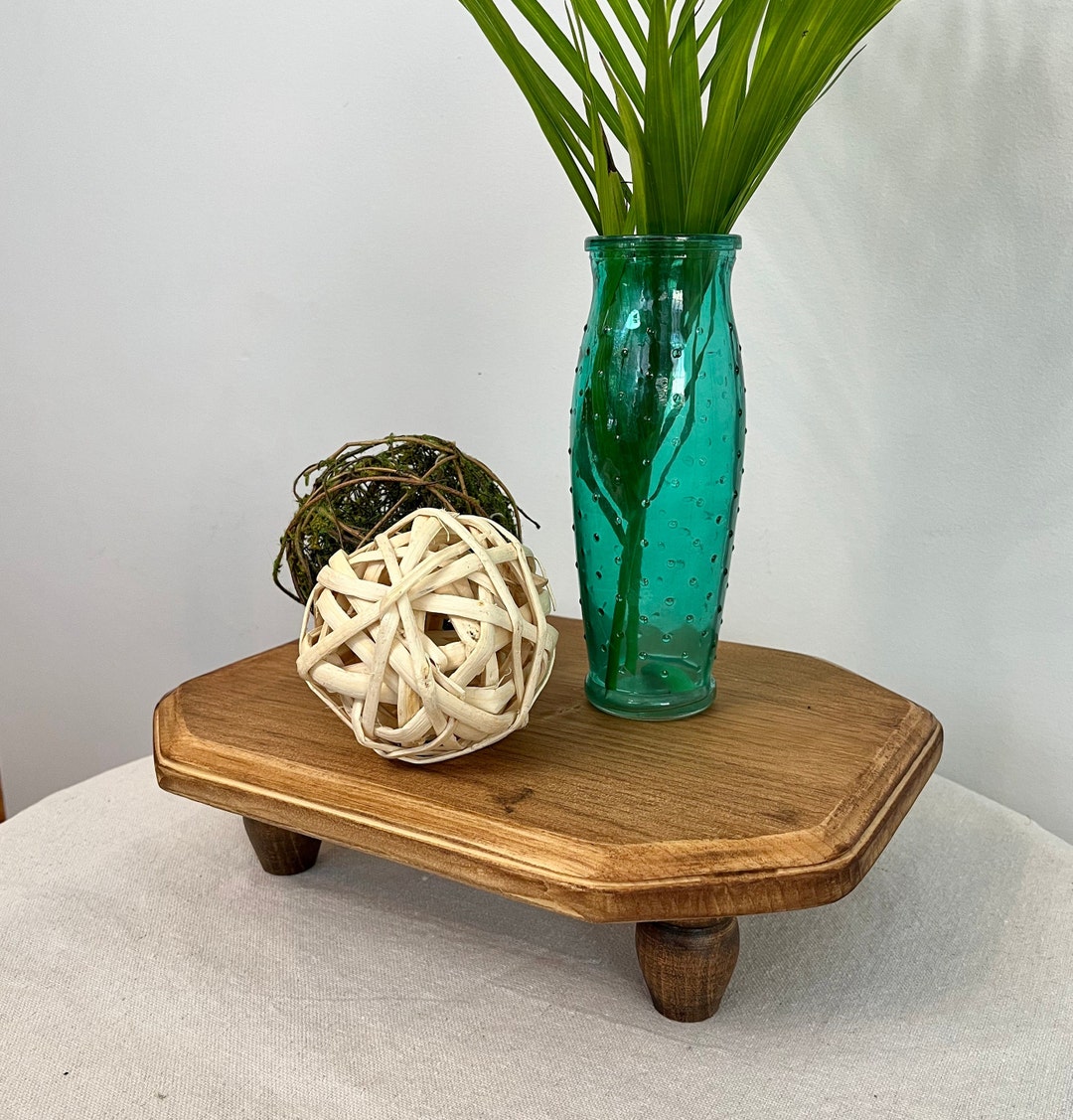 Octagonal Shelf Riser Natural Wood Tones, Solid Wood, Upcycled ...