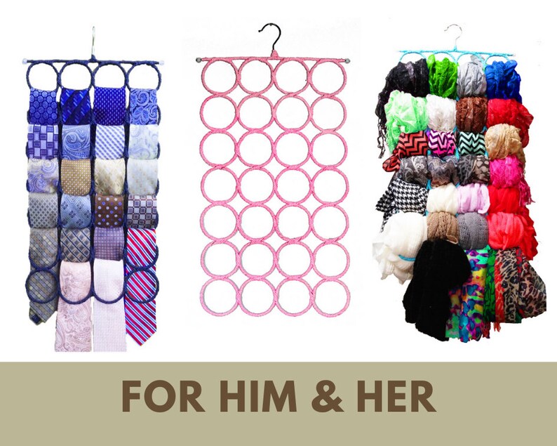 Scarf Hanger 28 Rings Multiple Purpose Holder for Closet Scarf Hanger ~ Multiple Purpose Holder for Closet