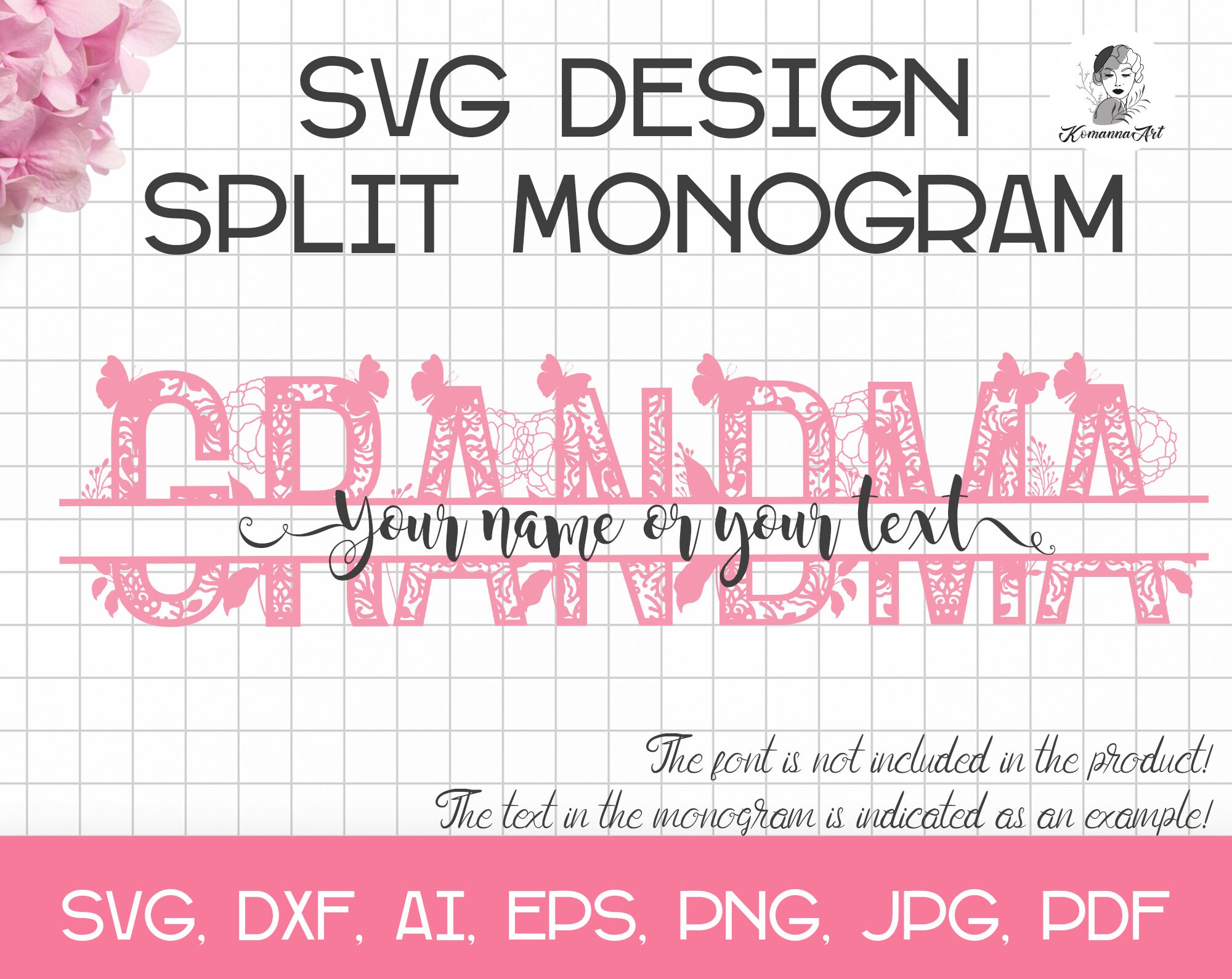 Download Grandma svg Nana SVG Mothers day svg Split monogram svg | Etsy