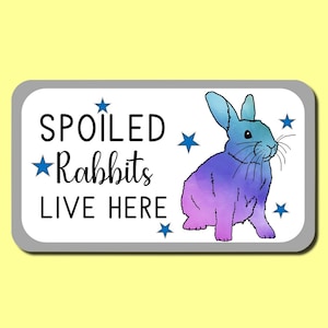 Spoiled Rabbits Live Here Novelty Decorative Sign for Rabbit Owners