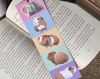 Guinea Pig Colourful Illustrated Tasselled Bookmark
