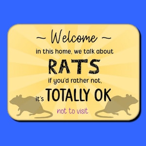 Panneau de bienvenue original de propriétaire de rat