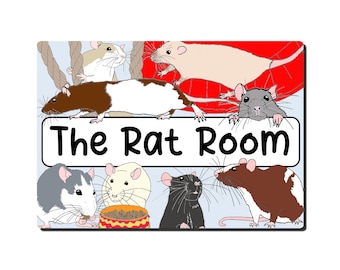 The Rat Room - Novelty Illustrated Colour Wall or Door Sign