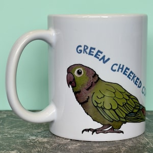 Green Cheeked Conure Novelty Illustrated Mug