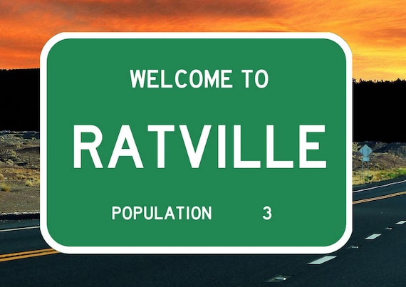 Welcome to Ratville Novelty Road Sign Rat Lover Decoration