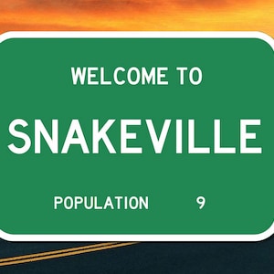 Welcome to Snakeville Novelty Road Sign Snake Reptile Lover Decoration