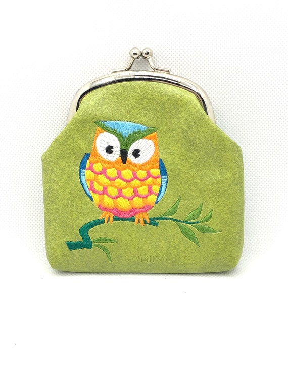 Embroidered Owl change purse