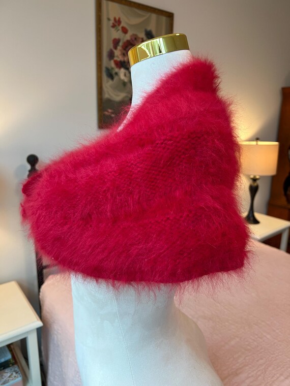 Raspberry Red Mohair Stole - image 2