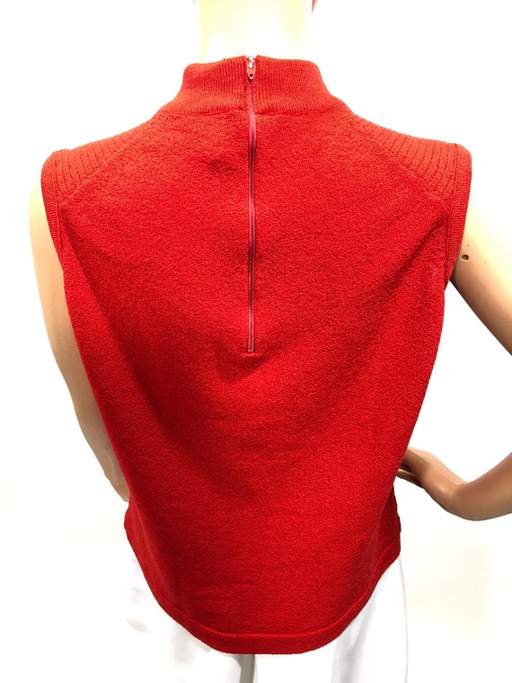 Womans vintage 60’s sleeveless mock neck knit shi… - image 5