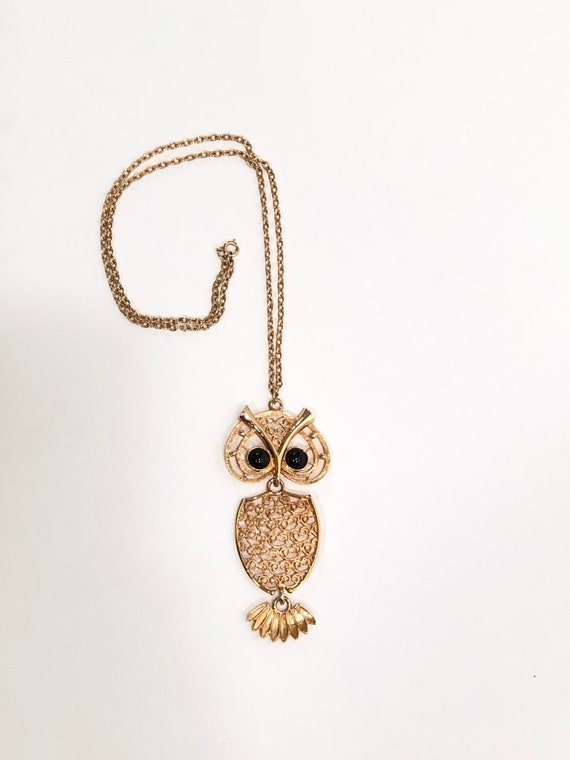 Funky 70’s Sarah Coventry owl necklace