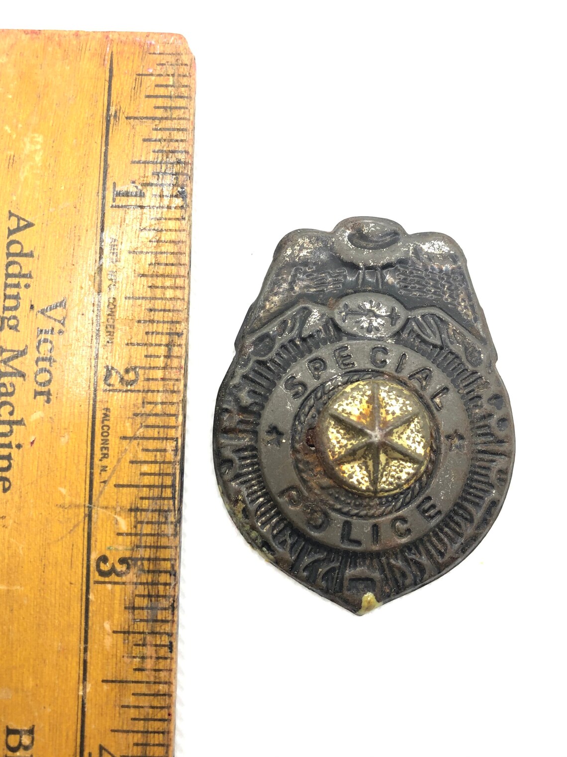 Vintage Toy Police Badge Etsy