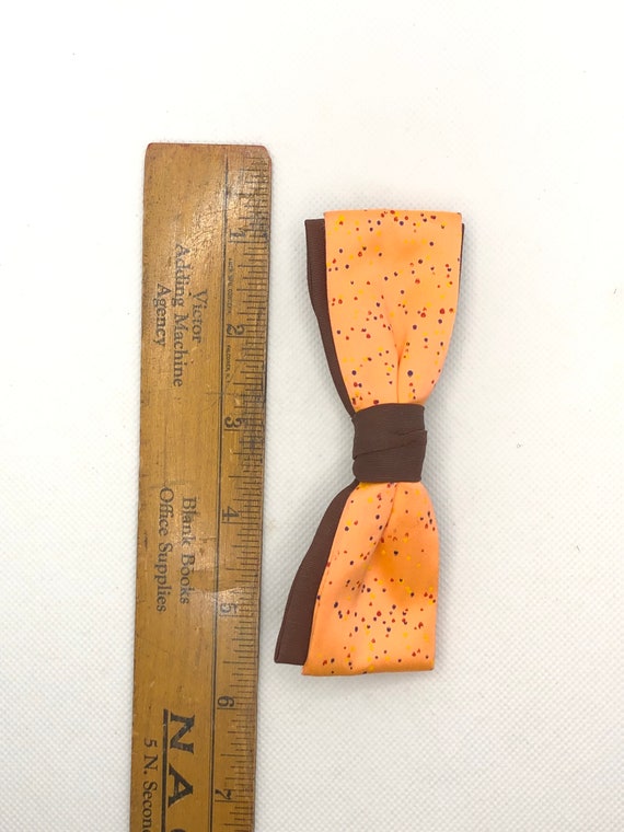 Men’s vintage orange and brown bow tie - image 3