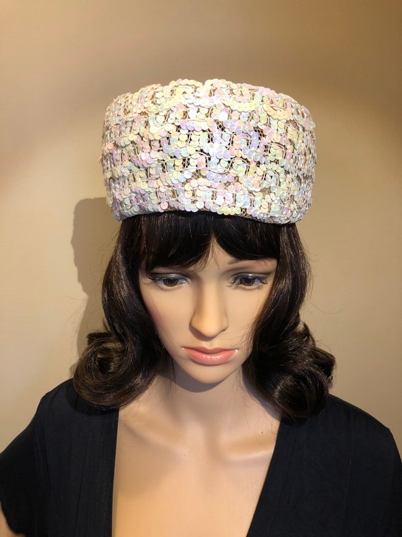 1960s sequined pillbox hat Gem