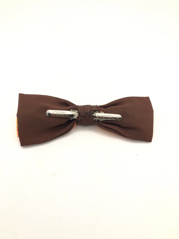 Men’s vintage orange and brown bow tie - image 4