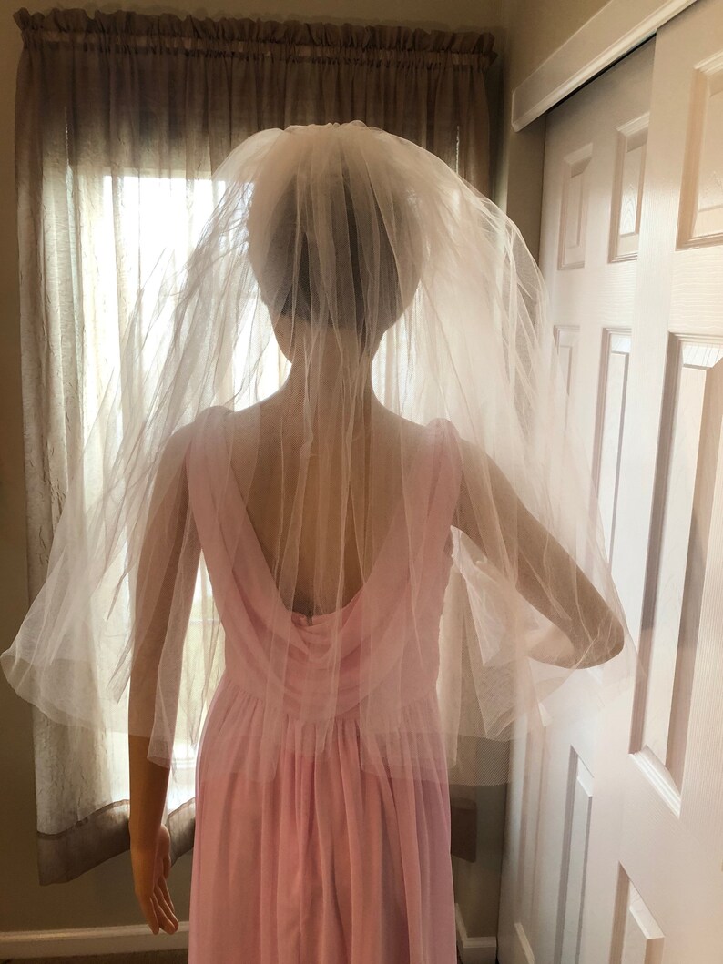 Pink 1960s Bridal Veil