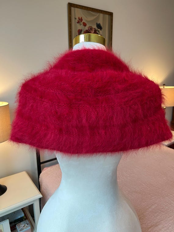 Raspberry Red Mohair Stole - image 3