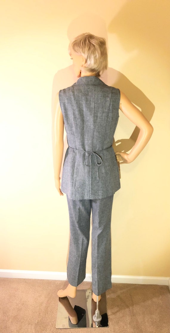 3 piece gray chambray summer suit - image 3