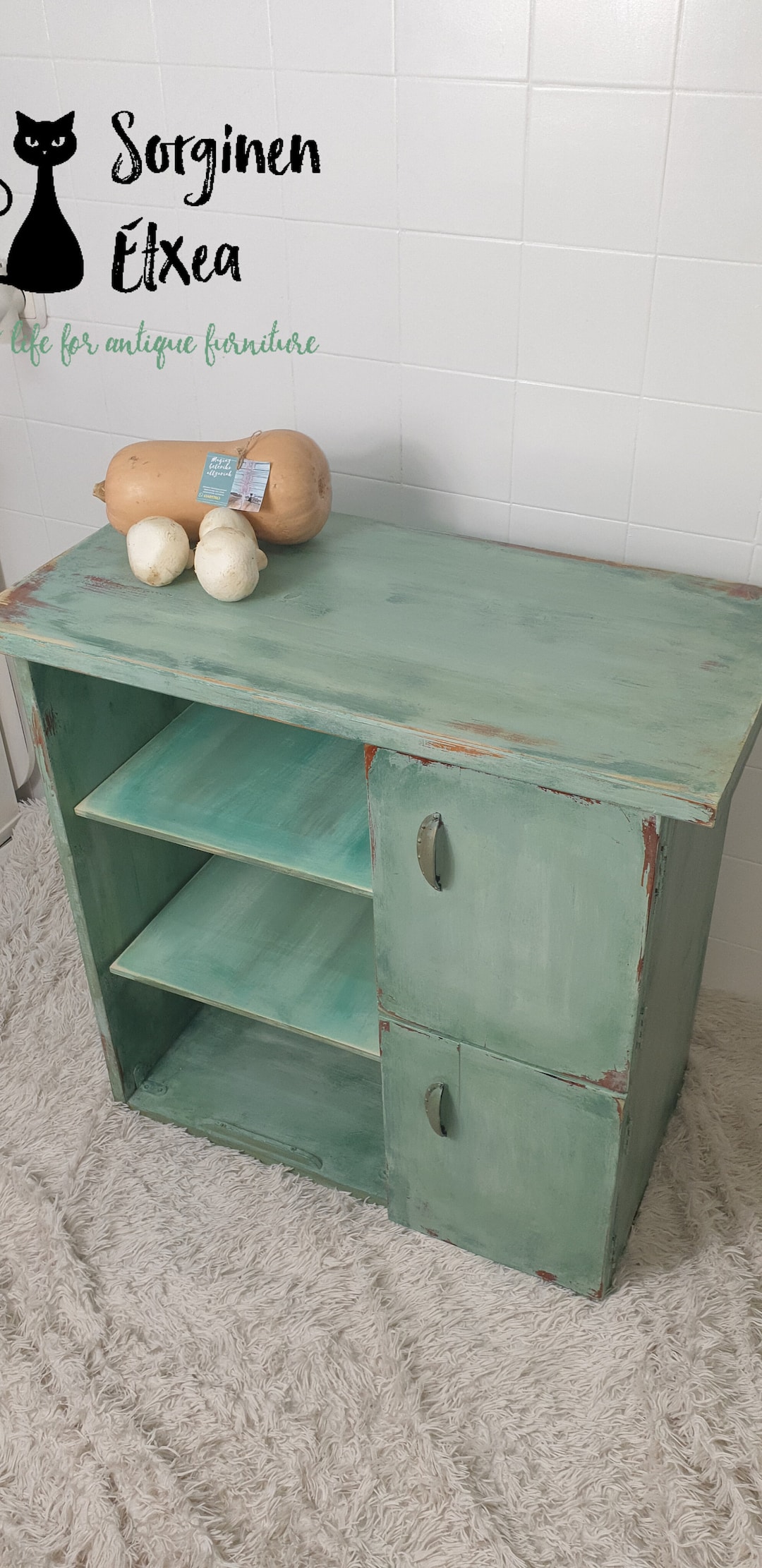 Pickled Vintage Style Counter Green Pickled Etsy