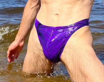 Men’s Swimwear Thong New Yellow Purple Violet Collection Libertin