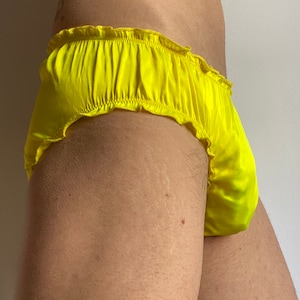 Silk Men's Briefs  Gay Underwear Libertin Yellow Colours Made In Ukraine