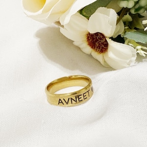 Stacking Name Ring, Personalized Ring, Custom Name Ring, Custom Engraved Ring, Personalized Gift for Her, Custom Anniversary Gift for Her
