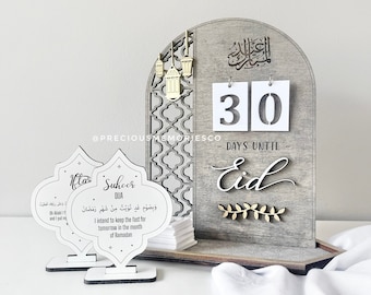 Countdown to Eid, Wooden Ramadan Calendar, 30 Days Til Eid, Eid Countdown, Ramadan Gift for Kids, Good Deeds Calendar, Ramadan & Eid Decor