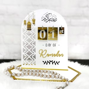 Calendario de Ramadán acrílico, 30 días del mes bendito, cuenta regresiva para Eid, 30 días hasta Eid, regalo de Ramadán para niños, decoración de Ramadán y Eid