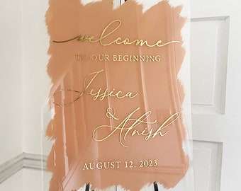 Acrylic Wedding Sign, Engagement Welcome Entrance Sign, Welcome to our Beginning Acrylic Sign, Personalized Entrance, Wedding Inspiration