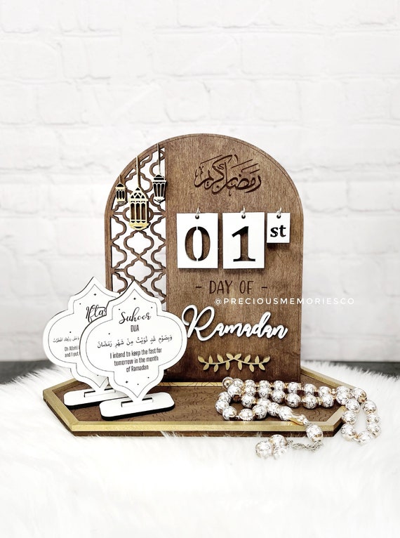 Ramadan Advent Calendar Wooden Countdown Calendars Decorations for Home, 30  Days Til Eid, Ramadan Gift for Kids, Ramadan and Eid Decor 