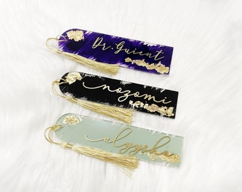 Signet acrylique personnalisé, signet de nom personnalisé, cadeau pour les amateurs de livres, signet personnalisé, proposition de demoiselle d’honneur, cadeaux personnalisés pour elle