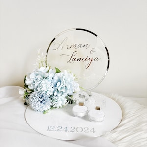 Personalized Engagement Ring Display, Acrylic Nikkah Ring Tray, Ring Holder, Islamic Wedding Decor, Nikkah Decoration, Nikkah Detail, Decor