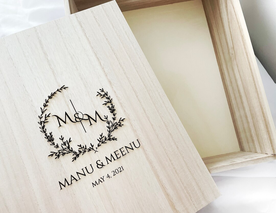Personalized Wooden Keepsake Box: Large Engraved Wedding Memory Box - Etsy