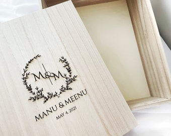Personalized Wooden Keepsake Box, Large Custom Wedding Memory Box, Engraved Gift Box, Rustic Keepsake Box, Anniversary Gift, Christmas Gift