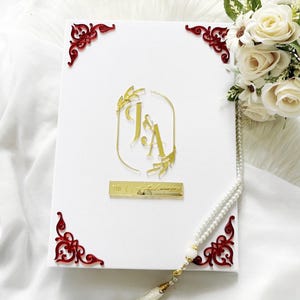 Personalisierte Nikkah Nama Ordner für die Unterzeichnung der Trauung