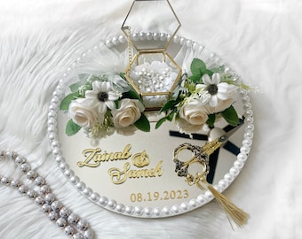 Personalized Nikkah Ring Plate, Nikkah Ring Tray, Nikkah Ring Holder, Islamic Wedding Decor, Nikkah Decoration, Nikkah Detail, Wedding Decor