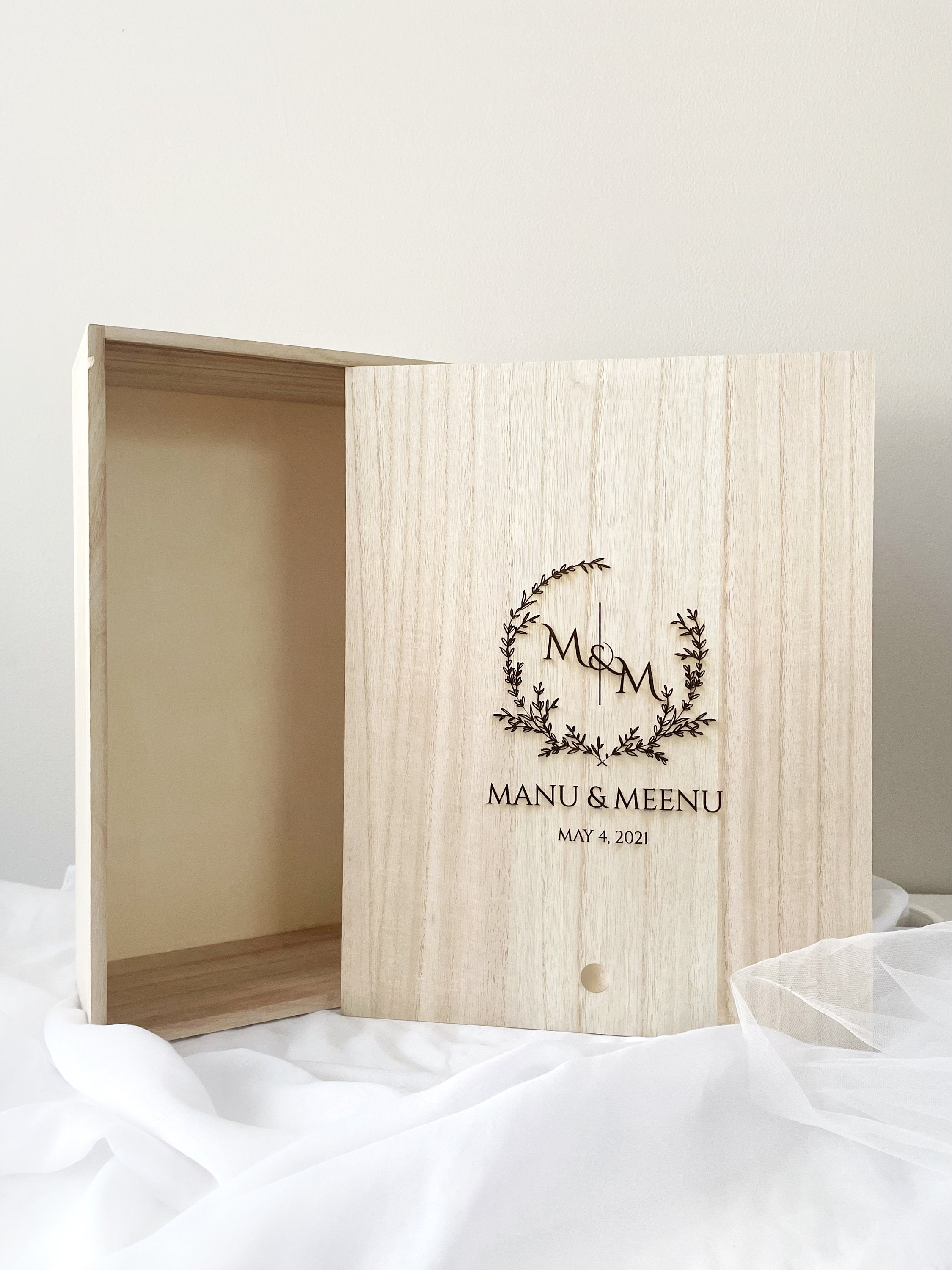 Personalized Wooden Keepsake Box: Large Engraved Wedding Memory Box - Etsy