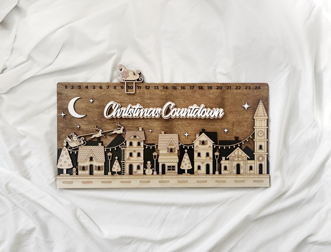 Christmas Countdown, Wooden Christmas Countdown Sign, Family Countdown to Christmas