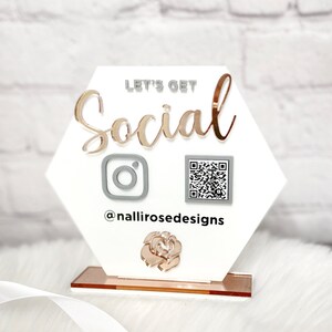 QR Code Business Social Media Sign, Double Social Media Sign, Acrylic Business Social Media Sign, Scan to Find Us, Scan to Pay Sign, QR Code