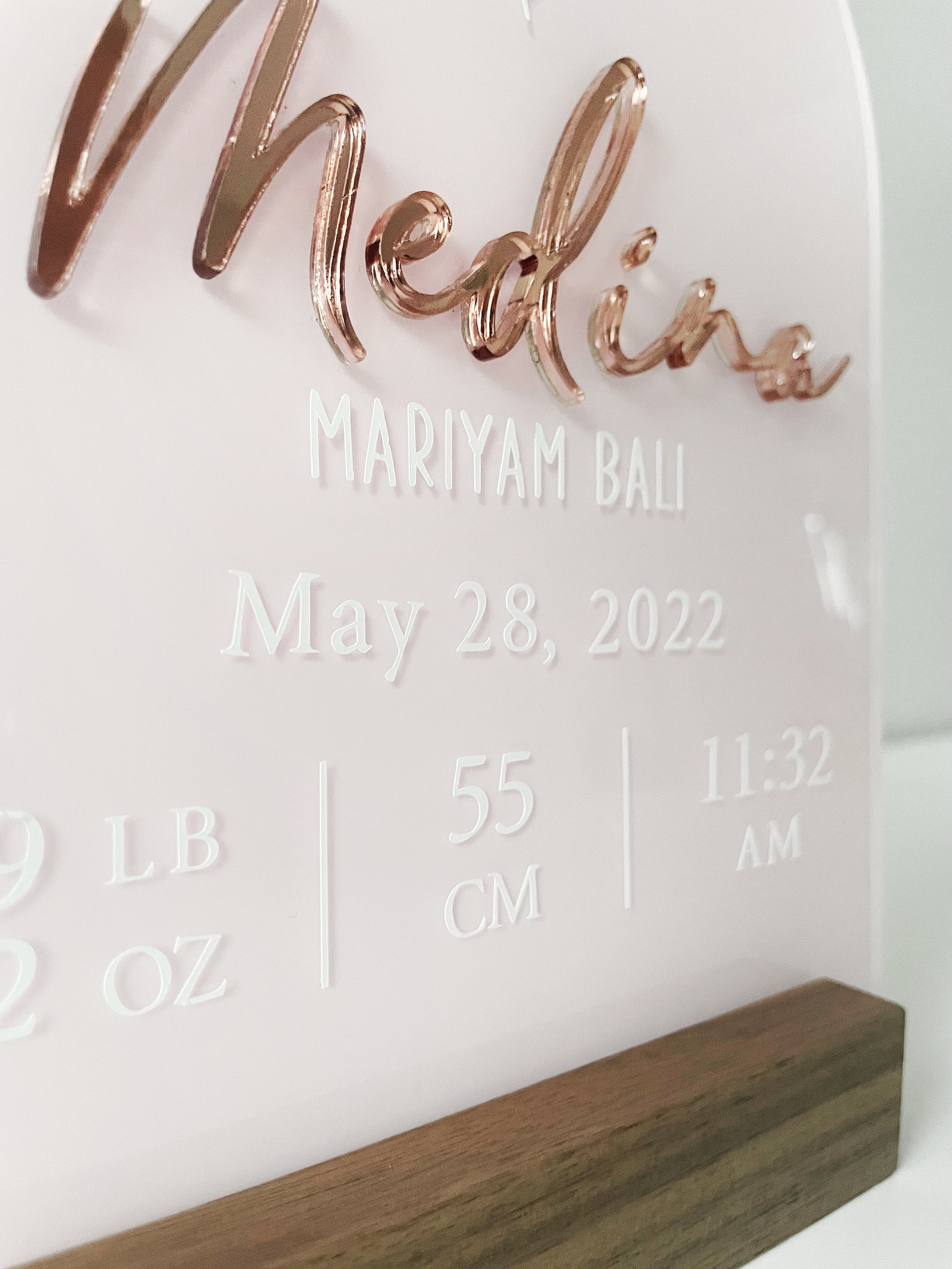 Baby Birth Stat Acrylic Plaque, Birth Announcement Sign, Welcome Baby ...