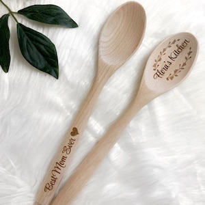 Personalized Wooden Spoon, Personalized Cooking Spoon, Mother&#39;s Day Gift, Gifts for Mom, Gifts for Her, Kitchen Gifts, Utensils,