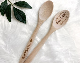 Personalized Wooden Spoon, Personalized Cooking Spoon, Mother's Day Gift, Gifts for Mom, Gifts for Her, Kitchen Gifts, Utensils,