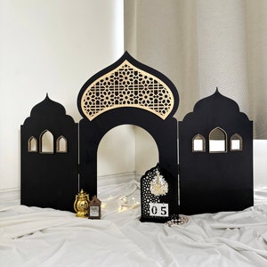 Configuración de mezquita de madera en 3D, configuración de Ramadán, casa de juegos de mezquita de madera para los más pequeños, decoración islámica, inspiración islámica