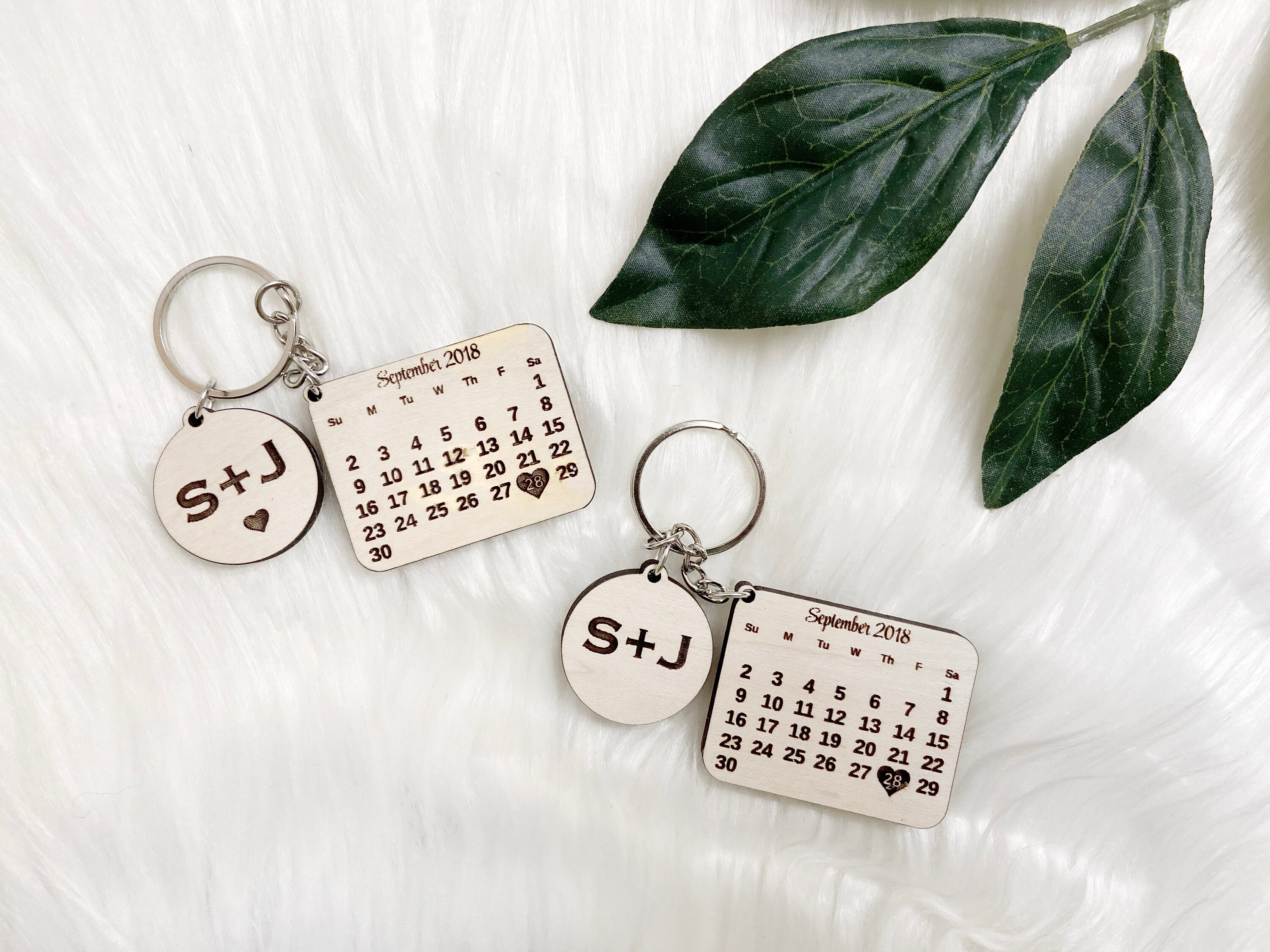 Unique Calendar Date Keychain Anniversary Gift Engagement Etsy