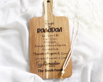 Personalized Ramadan Cutting Board: Engraved Islamic Kitchen Decor