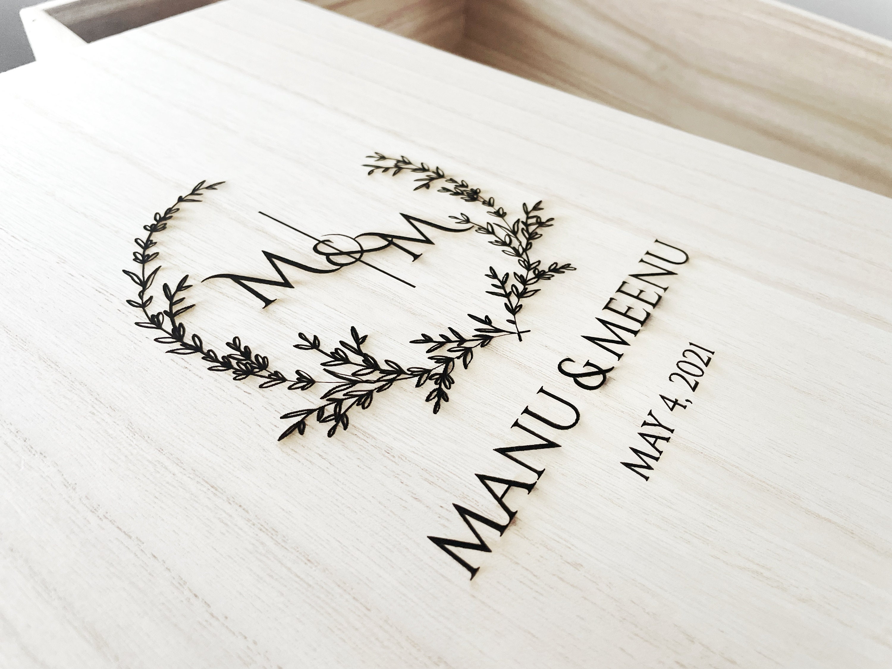 Personalized Wooden Keepsake Box: Large Engraved Wedding Memory Box - Etsy