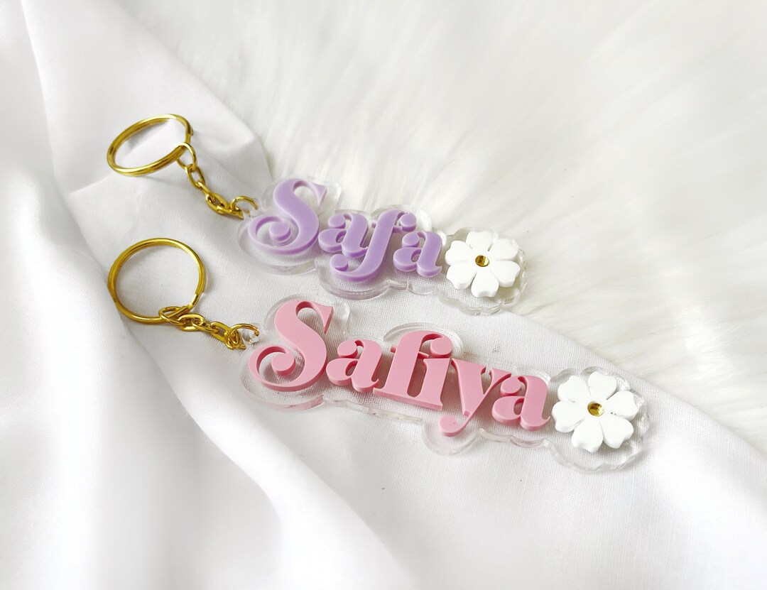 Custom Acrylic Name Keychain, Personalized Keychain, Keyring, Acrylic ...