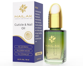 Aceite para cutículas Nailak, mezcla de vitaminas naturales con jojoba y karité