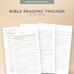 Tracker di lettura minima della Bibbia stampabile / A4, A5, formato lettera disponibile / Download istantaneo / Registro di lettura della Bibbia / Sfida di lettura della Bibbia /