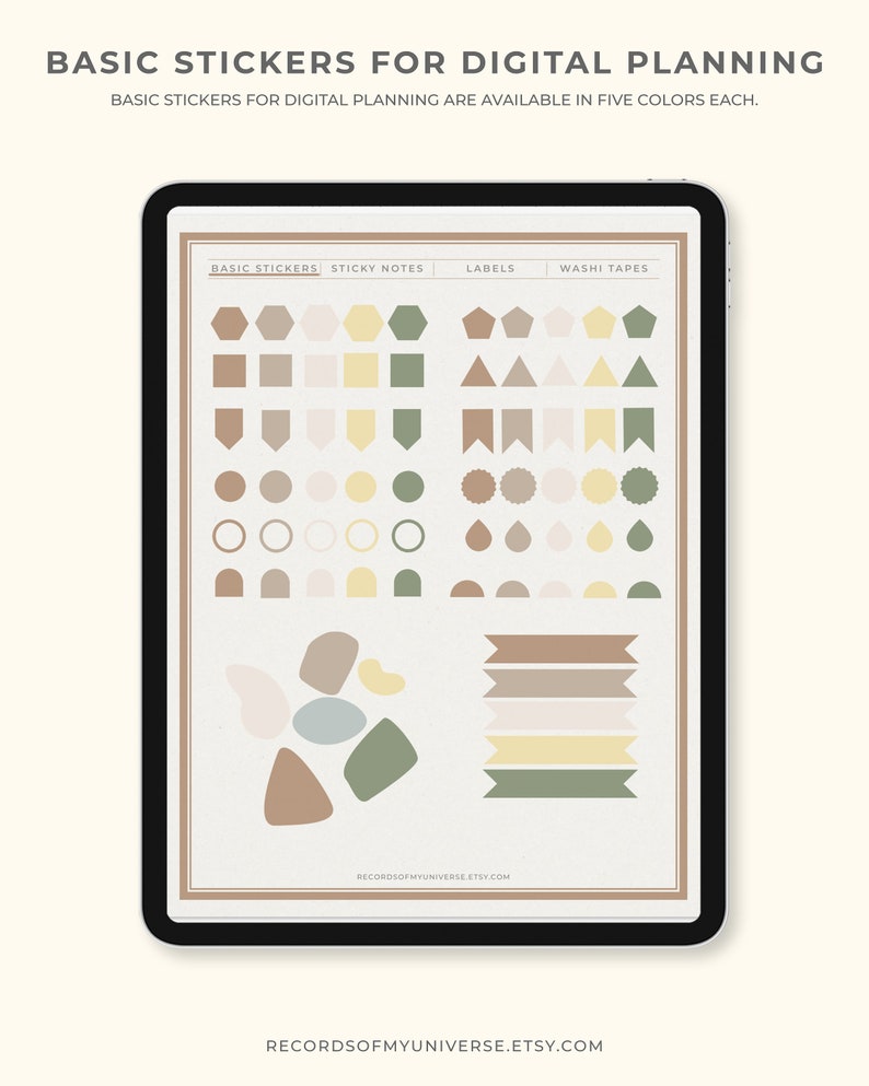 Minimal & Basic Digital Sticker Pack for Good Notes|digital Stickers ...