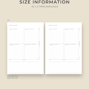 A5 Eisenhower Priority Matrix Template PDF Printable | Importance ...